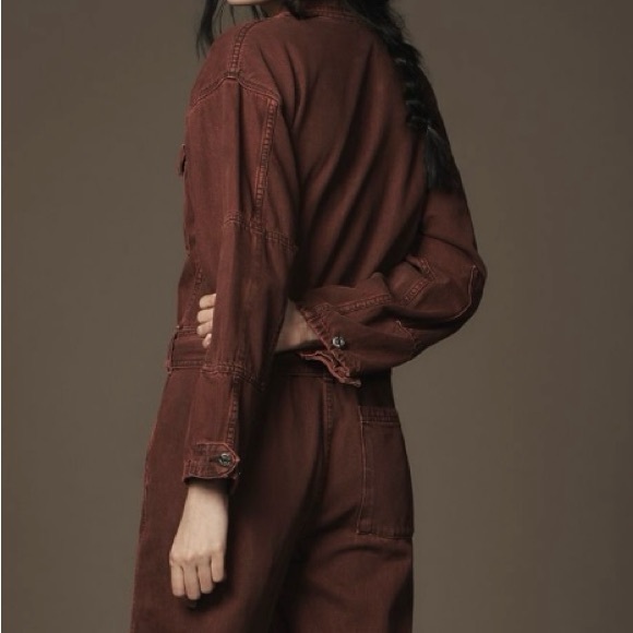 NWT Ética Larsen Utility Jumpsuit in broken heart red wine - L - Picture 8 of 12